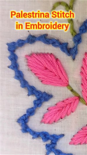 Palestrina Stitch in Embroidery Very easy process 🌷 #shorts #handembroidery