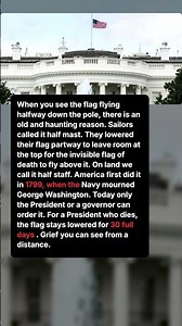 The flag drops halfway. One flag flies above it.