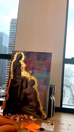 Renee Monaco on Instagram: "“When you adore me everything turns to gold” based on the marble sculpture “adoration” by Stephen Abel Sinding"