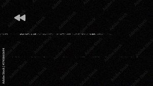 Analog VHS Retro Rewind Loop background. Moving banner with lines of interference and glitches on screen while rewinding video. Alpha channel for overlay. Abstract graphic animated footage