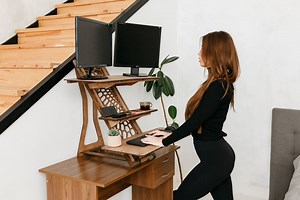 STANDING DESK, Laptop Stand, Wood Work Station, Home Office, Modern Desk, Adjustable Desk Stand, Sit Stand Desk - Etsy