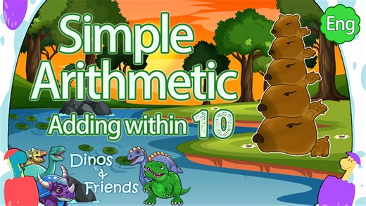 Simple Arithmetic Adding within 10 | Capybara | Dinos & Friends for Learning