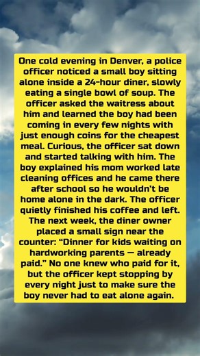 A Cop Saw a Boy Eating Alone… Then He Did Something No One Expected 👮‍♂️💙