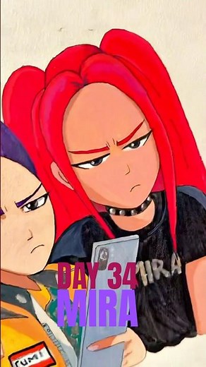 Mira on the wall, day 34 | Drawing My Anime Wall #mira #kpop #shorts #subscribe