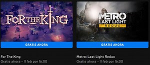 Descarga gratis el Metro: Last Light Redux y For The King desde la Epic Games Store
