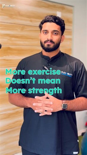 Flexability Physiotherapy on Instagram: "💡 More Exercises ≠ More Strength 💪❌ In this video, Dr. Salman explains an important truth in rehabilitation and training — doing more exercises does not always mean getting stronger. What truly matters is focused, correct, and phase-appropriate training. Targeted movements done with proper technique and intent can deliver far better results than overloading the body with unnecessary exercises. In rehab, less but right is always more effective. 🌟 At Fle