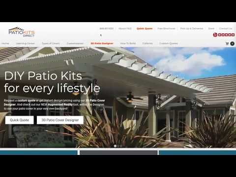 Patiokitsdirect.com NEW DIY Alumawood Patio Cover 3D Visual Designer and Augmented Reality Builder !