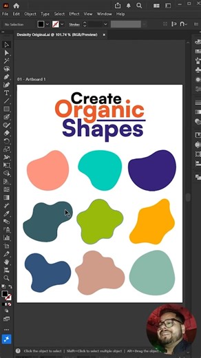 Draw organic shapes using Blob Brush Tool | illustrator tips | Desinity #illustrator #shorts