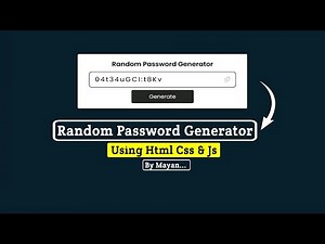 Random Password Generator Using HTML, CSS & JavaScript | MayanCoders