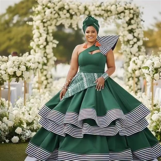 Green Xhosa Inspired Attire for Creative Design