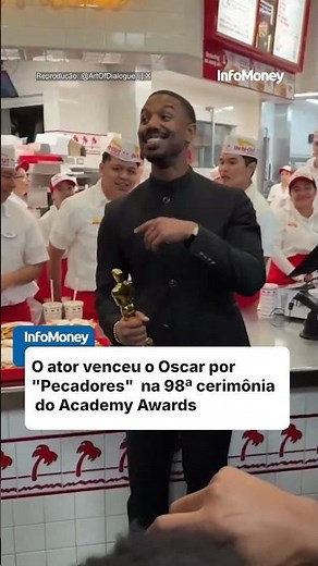 Michael B. Jordan celebra Oscar em lanchonete com fãs e funcionários