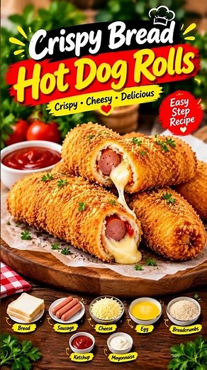 🌭🧀 Crispy Outside, Cheesy Inside — These Hot Dog Rolls Are Next-Level Snacking!
