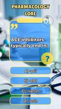 Pharmacology Quiz: ACE Inhibitors Challenge 💊 #Shorts