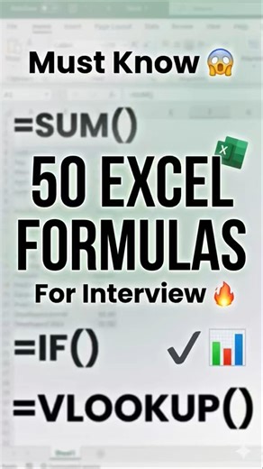 50 Excel Formulas for Interview | Crack Your Interview Fast!