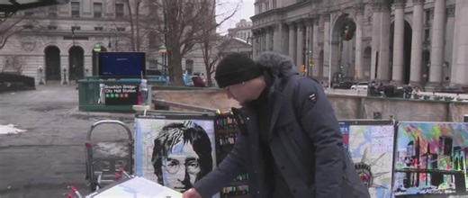 Street artists bring unique art to NYC sidewalks for holiday season