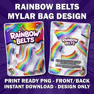 Mylar Bag Design – Rainbow Belts – 3.5g Packaging – PNG – Strain Baggie – Design Only – Cbd Pouch Dispensary 420 Cali Pack - Etsy