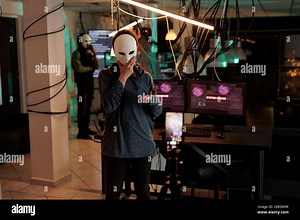 Cybercrime, thief recording video, asking money for ransom, anonymous threatening on smartphone camera, hacker stealing banking information. Online scam, criminal calling victim Stock Photo - Alamy