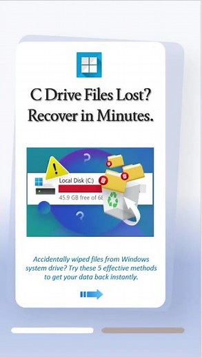 Recover Deleted Files from C Drive on Windows (Even After Shift+Delete!) #windowstips #cdrive
