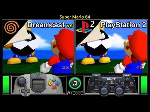 Super Mario 64 (Dreamcast vs PlayStation 2) Real Hardware Comparison