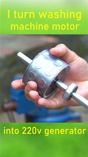 I turn washing machine motor into 220v electric generator #shorts