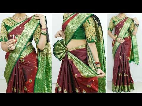 Amazing Heavy Silk saree draping style for Wedding & Functions | How to wear a saree