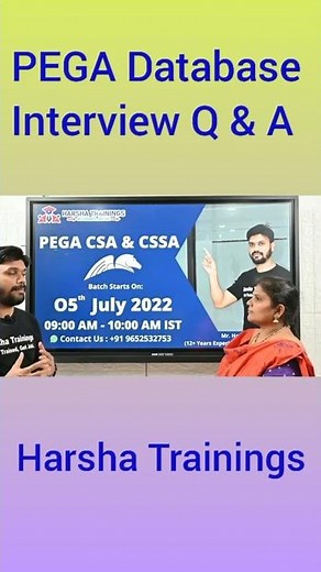 PEGA Database Interview Question & Answer | Harsha Trainings