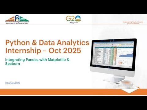 Python Data Analytics Internship | Session 29: Integrating Pandas with Matplotlib Seaborn | SASF | Swavalamban Avam Swabhimaan Foundation (SAS Foundation)