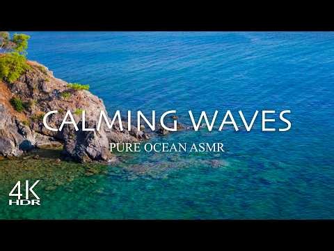 Calming Waves (No Birds) 🌊 Pure Ocean ASMR for Deep Sleep, Relaxation & Study | 4K HDR