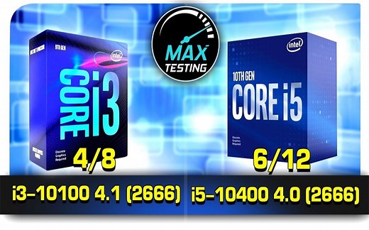i3-10100 4.1Ghz vs i5-10400 4Ghz CPU游戏性能测试对比（1080P分辨率，显卡为RTX 2080Ti） 60帧视频