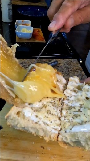 Raclette Lava Melt on Crunchy Baguette with Ranch & Parmesan