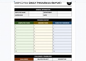 Simple Employee Daily & Weekly Progress Report Template, Employee Daily Weekly Work Summary Template, Employee Daily Weekly Progress Tracker - Etsy