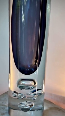 Jan Beránek Oggetti Czech Republic Art Glass Sculptural Gray Lavender Heavy Optical Vase - Etsy