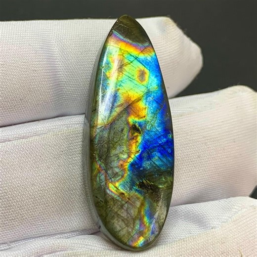 Natural Labradorite Cabochons Loose Gemstone Rare and Flashy Labradorite. Size = 37x13x6 Mm Weight = 31.10 Carat - Etsy
