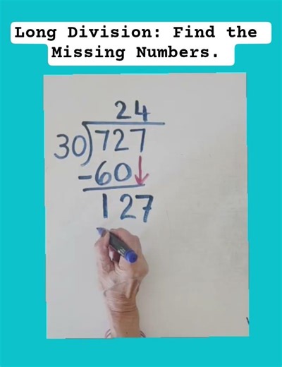 Long Division. Find the Missing Numbers.