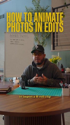 Instagram’s @Creators on Instagram: "Ever forget to take b-roll video? 👀 In this tutorial, @omgadrian shows how the animate feature within Edits can come in handy to turn photos into videos in a pinch. ✨#MadeWithEdits"