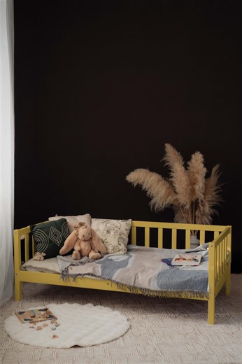 Bed for Toddler, Low Bed with Safety Rails, Kids