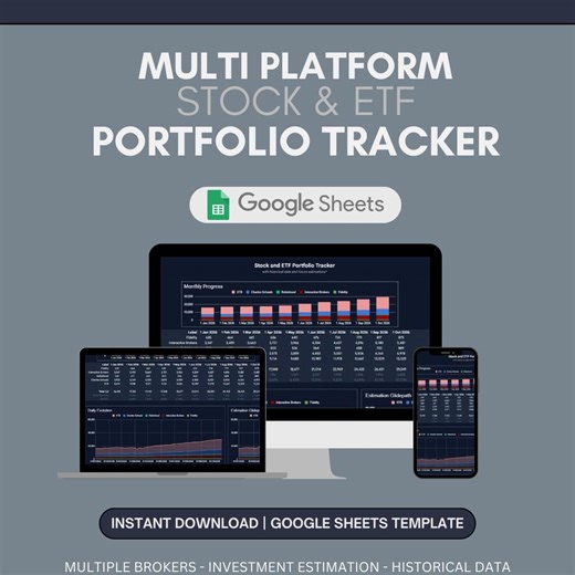 Multi-platform Stock & ETF Portfolio Tracker With Automated Daily Progress History - Etsy