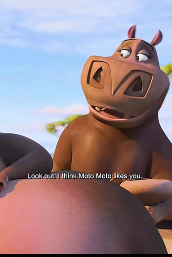 I think Moto Moto likes 🦛you,#madagascar2#fly#foryou#clip#movie#animation#advneture#viral#tiktok