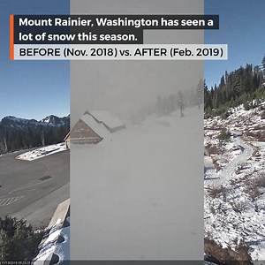 This National Park Service webcam shows Mount Ranier, WA get buried by tens of feet of snow! | AccuWeather