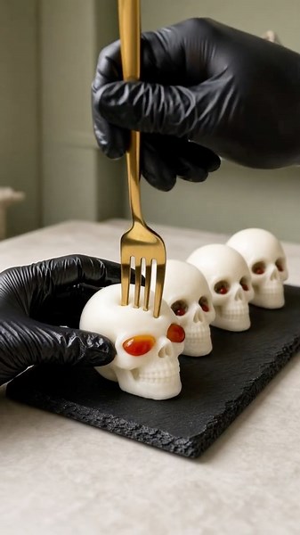 Skull-Shaped Halloween Eggs 💀🍳 #halloween