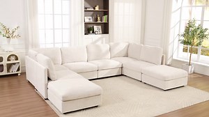 Latitude Run 4 Piece Modular Sectional Sofa: Flexible Living Room Furniture Demo