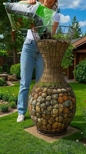 USA Backyard Transformation! DIY Gabion Planter Build 🪨🔥