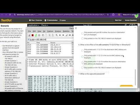 Network Pro 14.3.9 TestOut Troubleshoot with Wireshark
