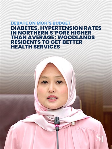 Diabetes and hypertension rates in northern Singapore are higher than average, said Minister of State for Health Rahayu Mahzam. The region will be the first to receive extra help in the form of better health services. #Singapore #parliament
