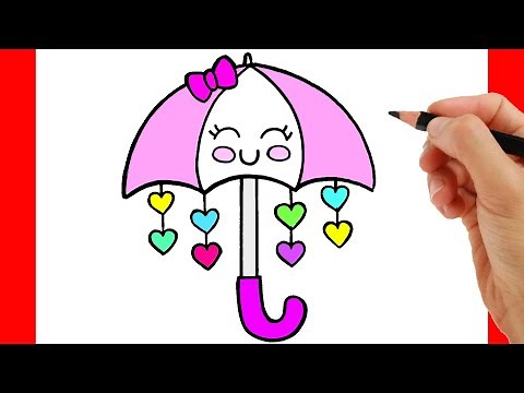 HOW TO DRAW A CUTE UMBRELLA EASY STEP BY STEP