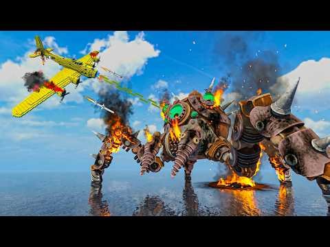 Giant Steampunk Spider Robot vs Warplane Extreme Combat Test | Teardown