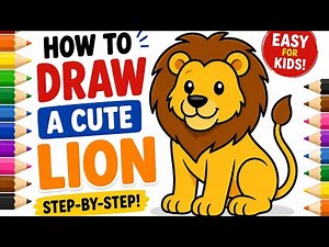 How to Draw a Cute Lion Step by Step| Easy Lion Drawing 🦁 | Perfect for Beginners & Kids