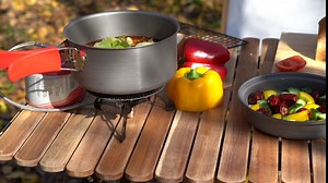 Alocs Camping Cookware Pots and Pans Set with Heat Exchanger,Outdoor Lightweight Cooking Equipment Camp Backpacking Gear for Hiking Picnic