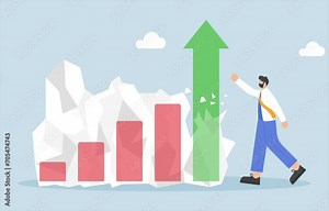 Economic recovery after recession, return of market and investment with positive trend, business growth after stagnation concept,