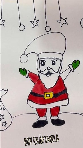 Santa Claus Ki Drawing Kese Banaye | Christmas Drawing Ideas #shorts